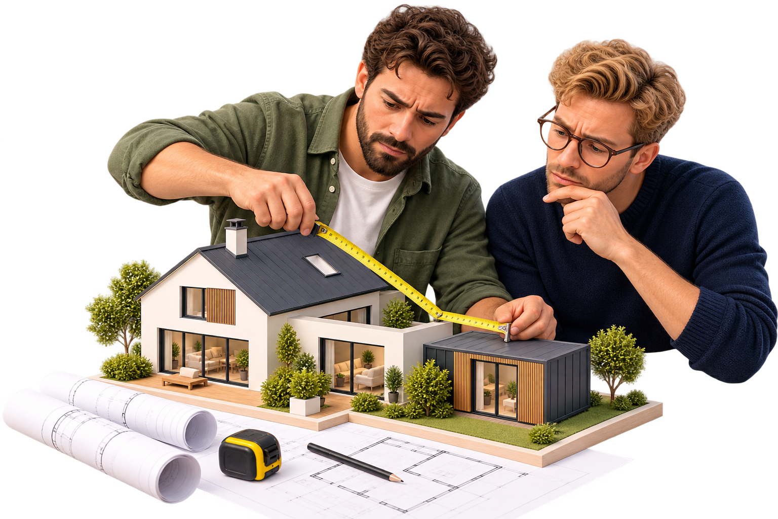 Maison existante et extension : répartition des surfaces dans le quota de 100 m²